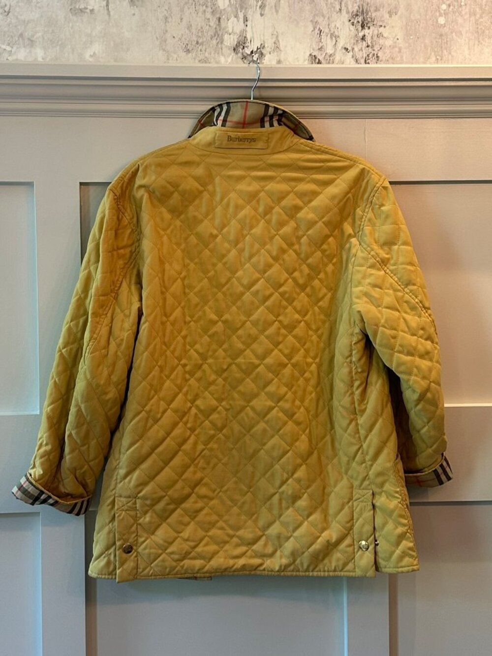 ✨ Vintage Burberrys Quilted Jacket Nova Check Camel Coat Made in Spain Large ✨ - Picture 5 of 9